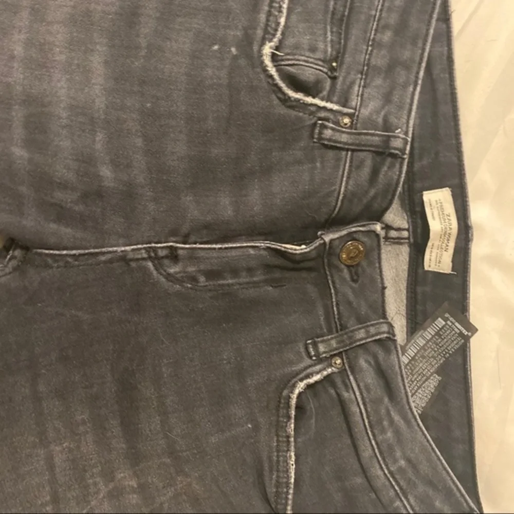 Zara Black Grey Distressed Jeans